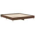 Miniatyrbilde 5 av 11: vidaXL Sengeramme uten madrass brun eik 200x200 cm konstruert tre