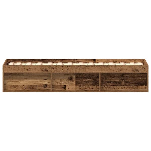 vidaXL Sengeramme uden madras 90x200cm konstrueret træ antikt træ