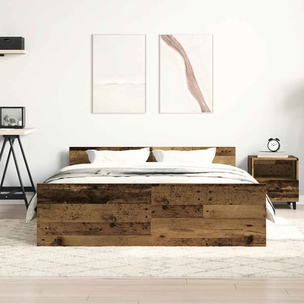 vidaXL Sengeramme uten madrass gammelt tre 150x200 cm konstruert tre