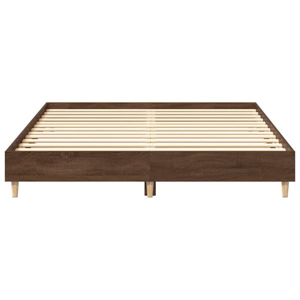 vidaXL sengestel uden madras 150x200 cm konstrueret træ brunt eg