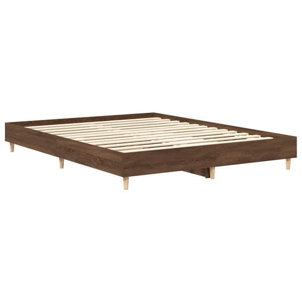 vidaXL sengestel uden madras 150x200 cm konstrueret træ brunt eg