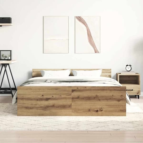 vidaXL sengestel uden madras 140x190cm konstrueret træ kunsteg
