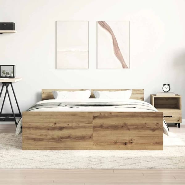 vidaXL sengestel uden madras 135x190cm konstrueret træ kunsteg
