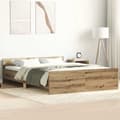 Miniatyrbilde 2 av 11: vidaXL Sengeramme uten madrass artisan eik 140x200 cm konstruert tre