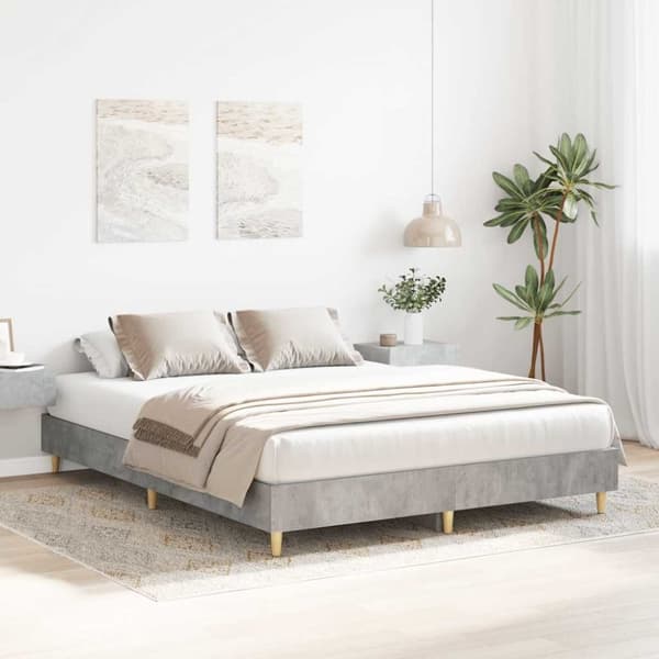 vidaXL sengestel uden madras 140x200 cm konstrueret træ betongrå