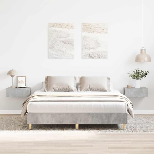 vidaXL sengestel uden madras 140x200 cm konstrueret træ betongrå