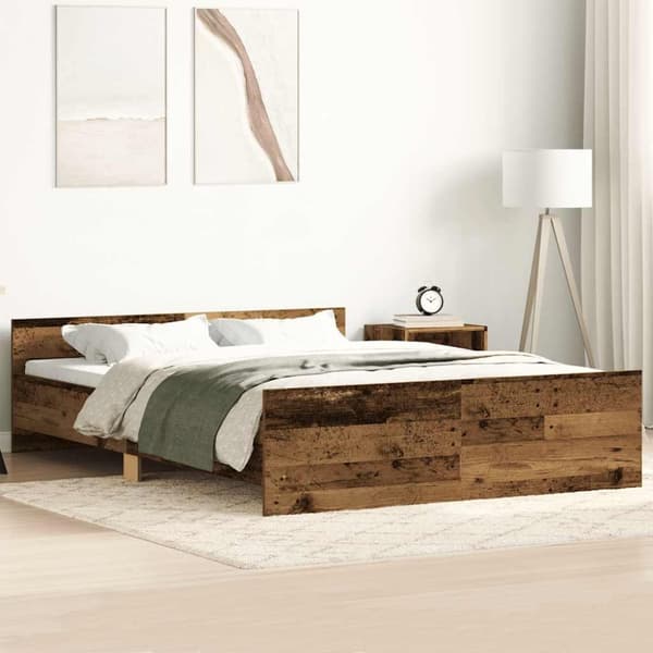vidaXL Sengeramme uten madrass gammelt tre 135x190 cm konstruert tre