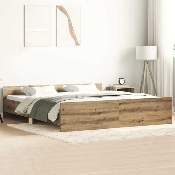 vidaXL Sengeramme uten madrass artisan eik 160x200 cm konstruert tre