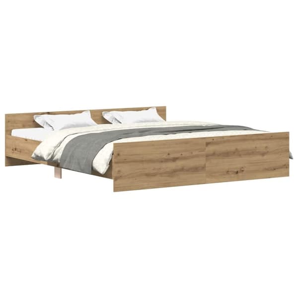 vidaXL Sengeramme uten madrass artisan eik 160x200 cm konstruert tre