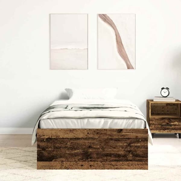 vidaXL Sengeramme uten madrass gammelt tre 90x200 cm konstruert tre