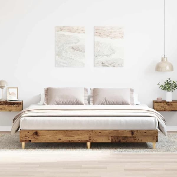 vidaXL sengestel uden madras 180x200 cm konstrueret træ antikt træ