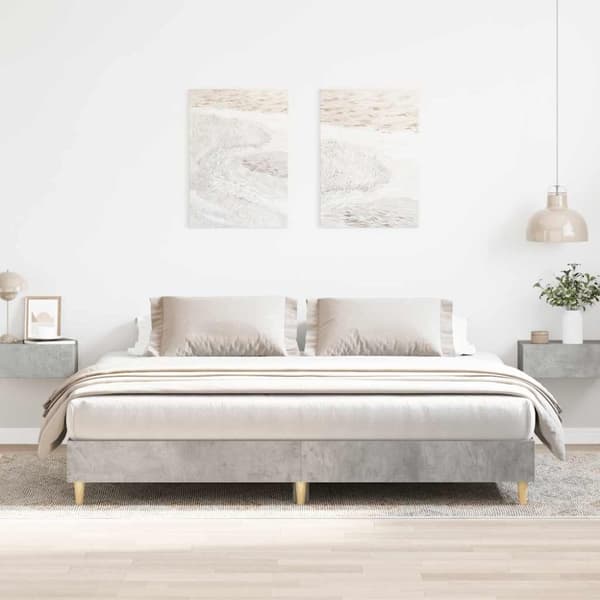 vidaXL Sängynrunko ilman patjaa betonin harmaa 180x200 cm tekninen puu