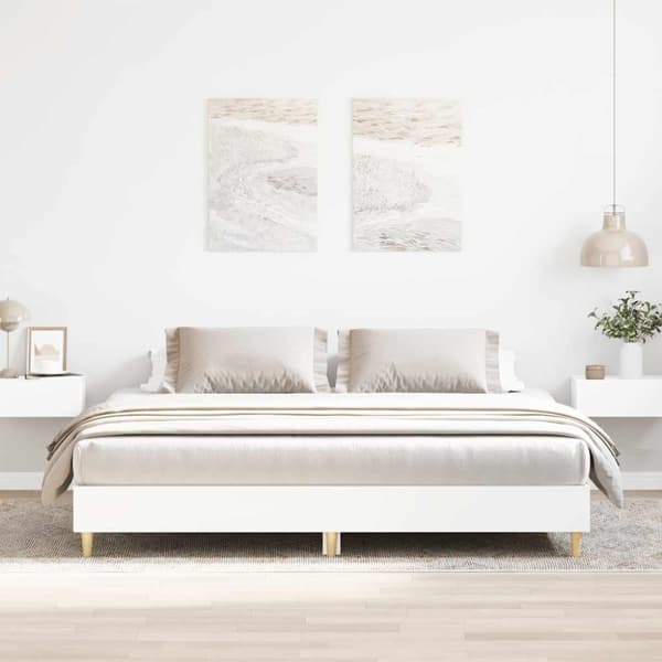 vidaXL sengestel uden madras 160x200 cm konstrueret træ hvid