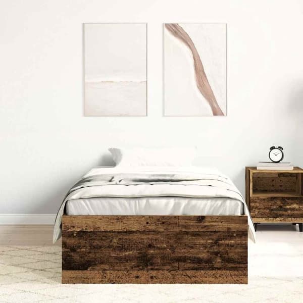 vidaXL Sengeramme uten madrass gammelt tre 90x190 cm konstruert tre