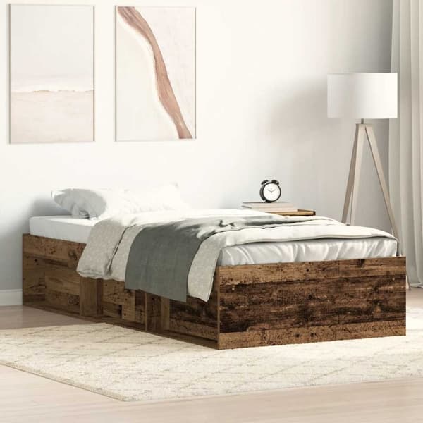 vidaXL Sengeramme uten madrass gammelt tre 90x190 cm konstruert tre