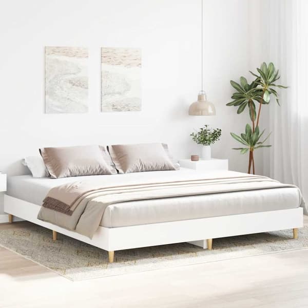 vidaXL Sengeramme uten madrass hvit 180x200 cm konstruert tre