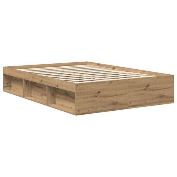 vidaXL Sängram utan madrass hantverksmässig ek 140x190cm