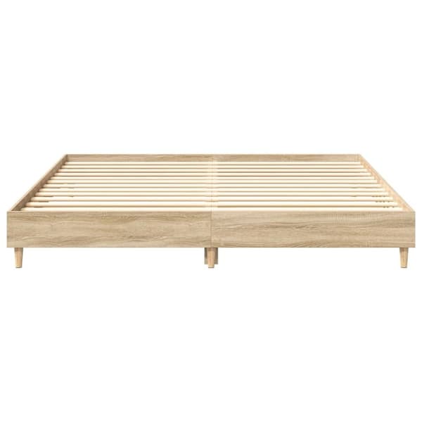 vidaXL Sängynrunko ilman patjaa Sonoma tammi 160x200 cm tekninen puu