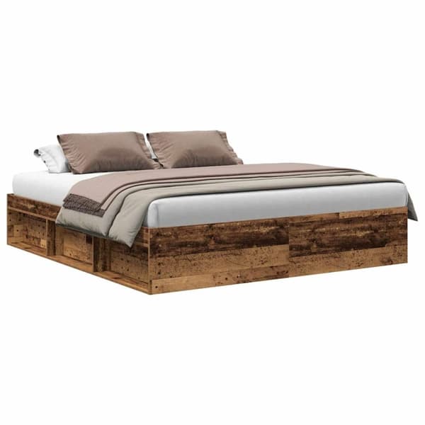 vidaXL sengestel uden madras 180x200 cm konstrueret træ antikt træ