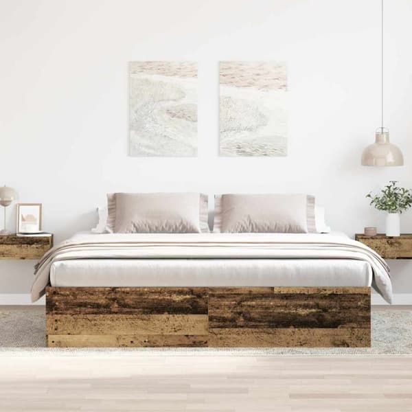 vidaXL sengestel uden madras 180x200 cm konstrueret træ antikt træ