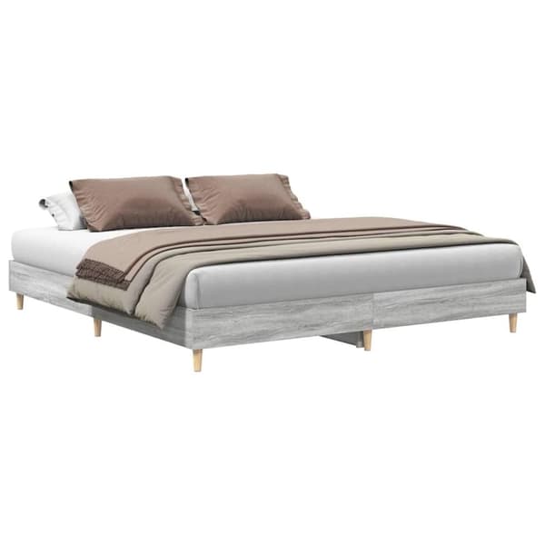 vidaXL sengestel uden madras 180x200 cm konstrueret træ grå sonoma-eg