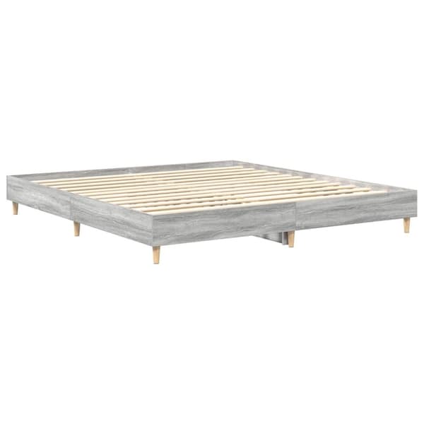 vidaXL sengestel uden madras 180x200 cm konstrueret træ grå sonoma-eg