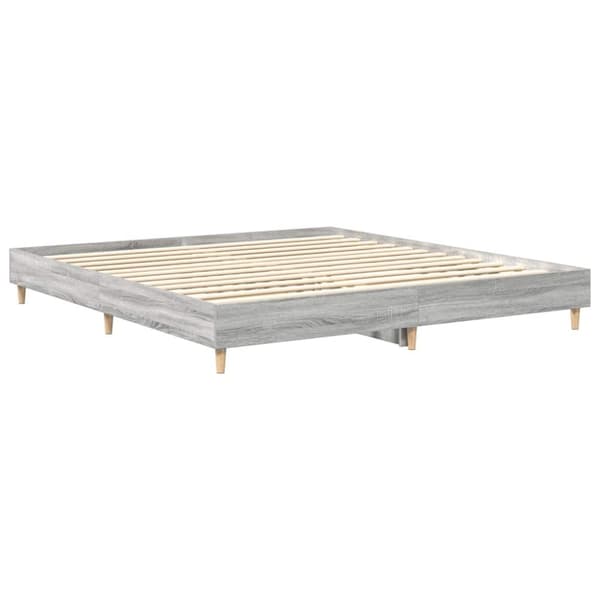 vidaXL sengestel uden madras 180x200 cm konstrueret træ grå sonoma-eg