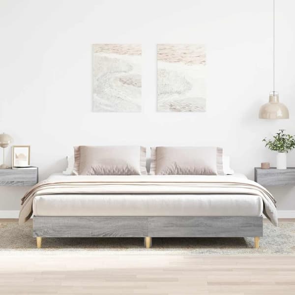 vidaXL sengestel uden madras 180x200 cm konstrueret træ grå sonoma-eg