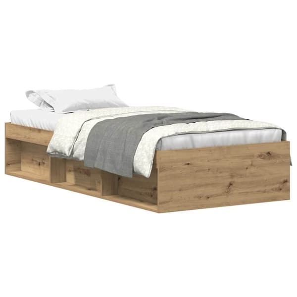 vidaXL Sengeramme uten madrass artisan eik 100x200 cm konstruert tre