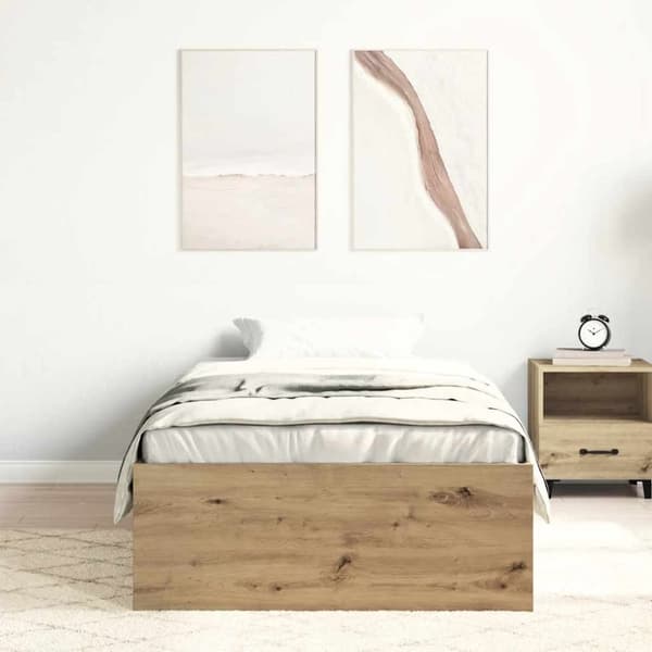 vidaXL Sengeramme uten madrass artisan eik 100x200 cm konstruert tre