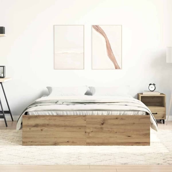 vidaXL Sengeramme uten madrass artisan eik 120x200 cm konstruert tre
