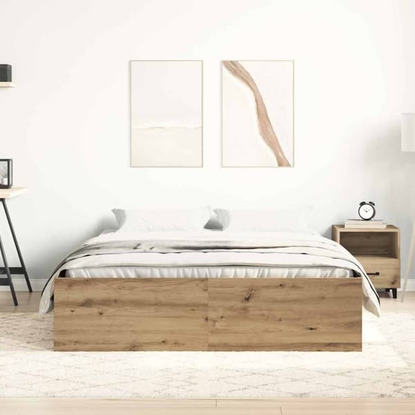 vidaXL Sengeramme uten madrass artisan eik 140x200 cm konstruert tre