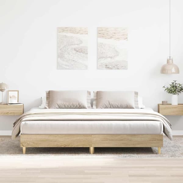 vidaXL Sengeramme uten madrass sonoma eik 180x200 cm konstruert tre