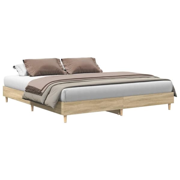 vidaXL Sengeramme uten madrass sonoma eik 180x200 cm konstruert tre