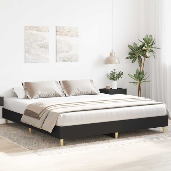 vidaXL Sengeramme uten madrass svart 160x200 cm konstruert tre
