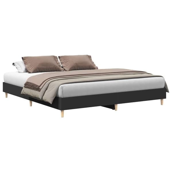 vidaXL Sengeramme uten madrass svart 160x200 cm konstruert tre