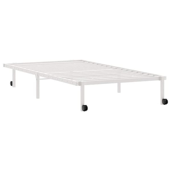 vidaXL Sängynrunko ilman patjaa Taitettava valkoinen 100x190 cm Teräs