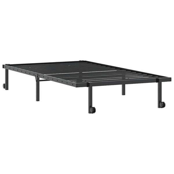 vidaXL Sängynrunko ilman patjaa Taitettava musta 100x200 cm terästä