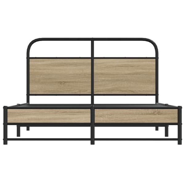 vidaXL Sengeramme uten madrass røkt eik 140x190 cm konstruert tre