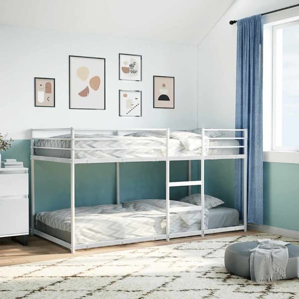 vidaXL Våningssäng utan madrass vit 107x203 cm stål
