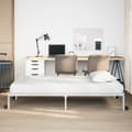 Miniatyrbild 5 av 11: vidaXL Sängram utan madrass hopfällbar vit 100x200 cm stål