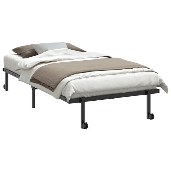 vidaXL Sängynrunko ilman patjaa Taitettava musta 107x203 cm terästä