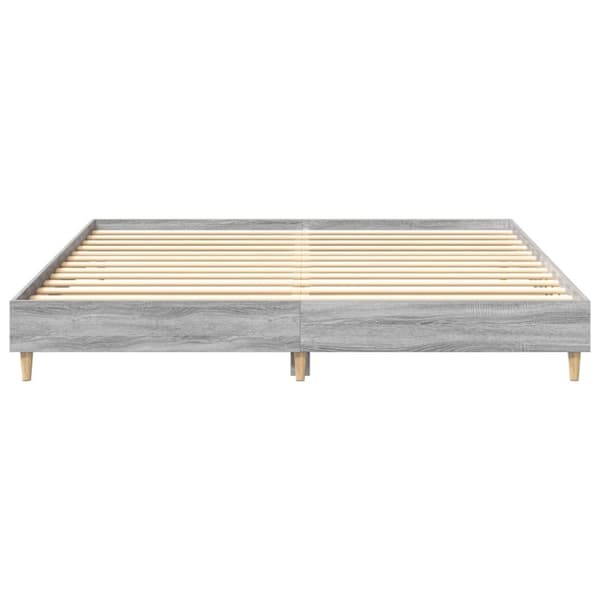 vidaXL sengestel uden madras 160x200 cm konstrueret træ grå sonoma-eg