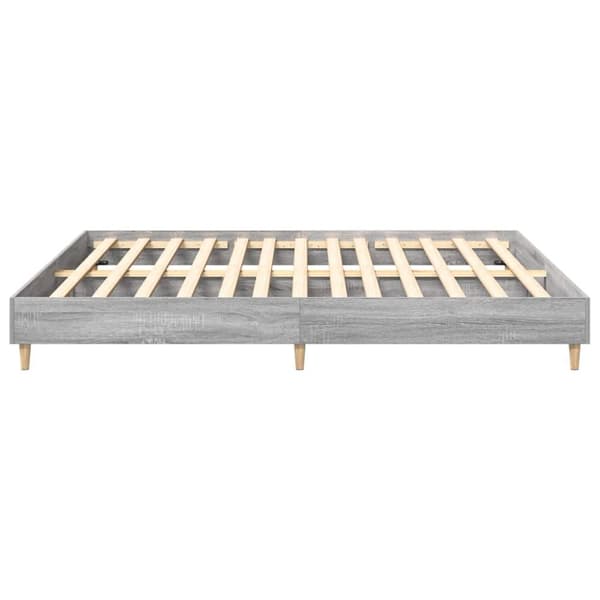 vidaXL sengestel uden madras 160x200 cm konstrueret træ grå sonoma-eg