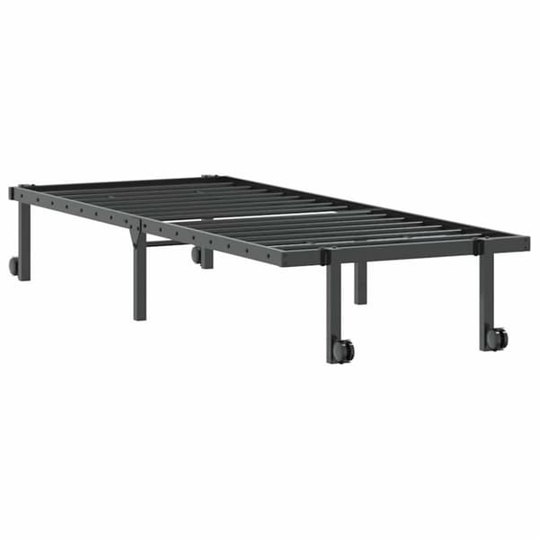 vidaXL Sängynrunko ilman patjaa Taitettava musta 80x200 cm terästä