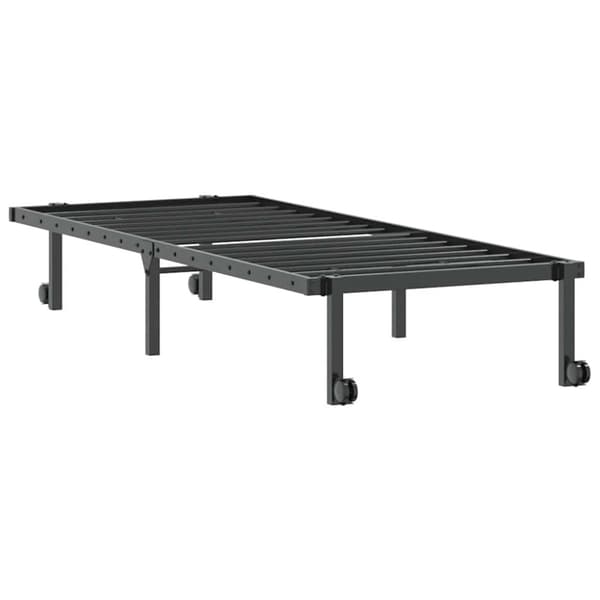 vidaXL Sängynrunko ilman patjaa Taitettava musta 80x200 cm terästä