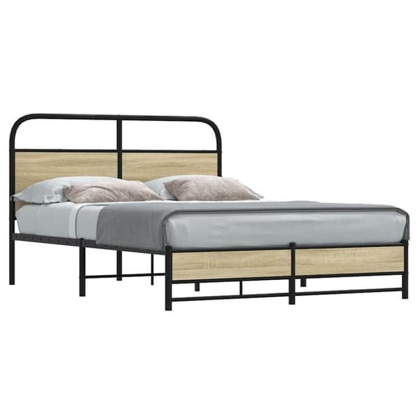 vidaXL sengeramme 140x190 cm uden madras konstrueret træ sonoma-eg