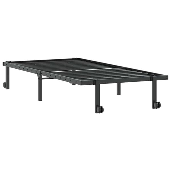 vidaXL Sängynrunko ilman patjaa Taitettava musta 90x200 cm terästä