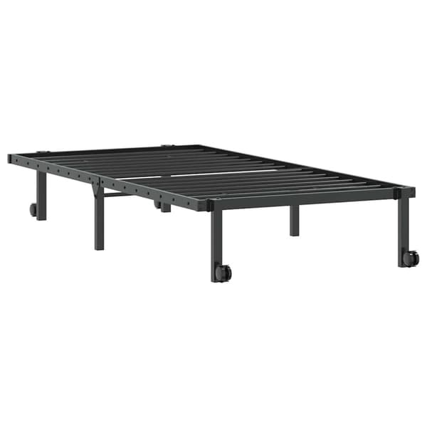 vidaXL Sängynrunko ilman patjaa Taitettava musta 90x200 cm terästä