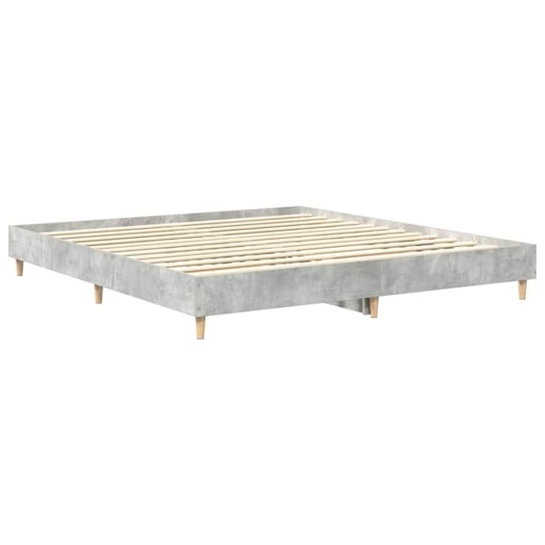 vidaXL Sengeramme uten madrass betonggrå 160x200 cm konstruert tre